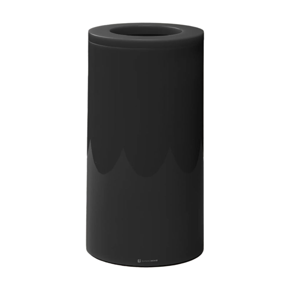 Lixeira com Tampa Vazada Tube Preto Fosco Banho Mais